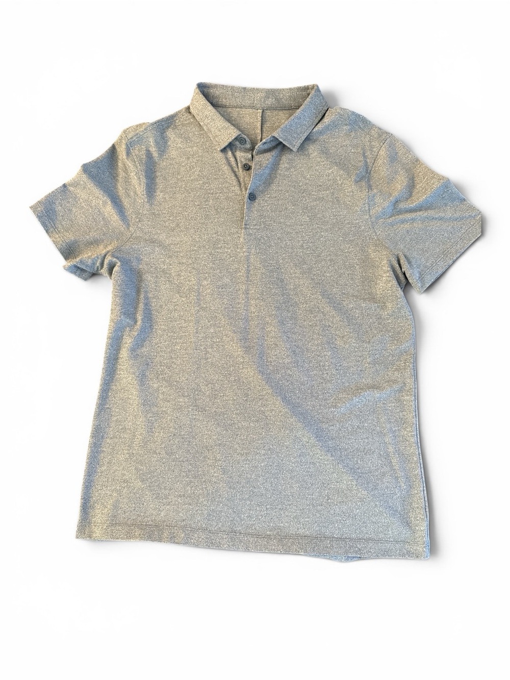 Lululemon Men's Light Blue Heather Athletic Polo Shirt